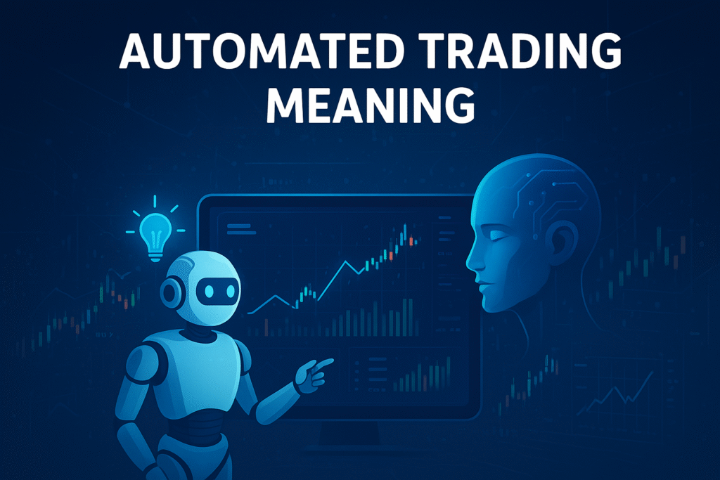 Automated Trading Meaning - Ai Trading robot looking at the charts