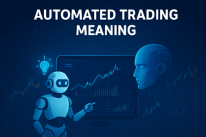 Automated Trading Meaning - Ai Trading robot looking at the charts